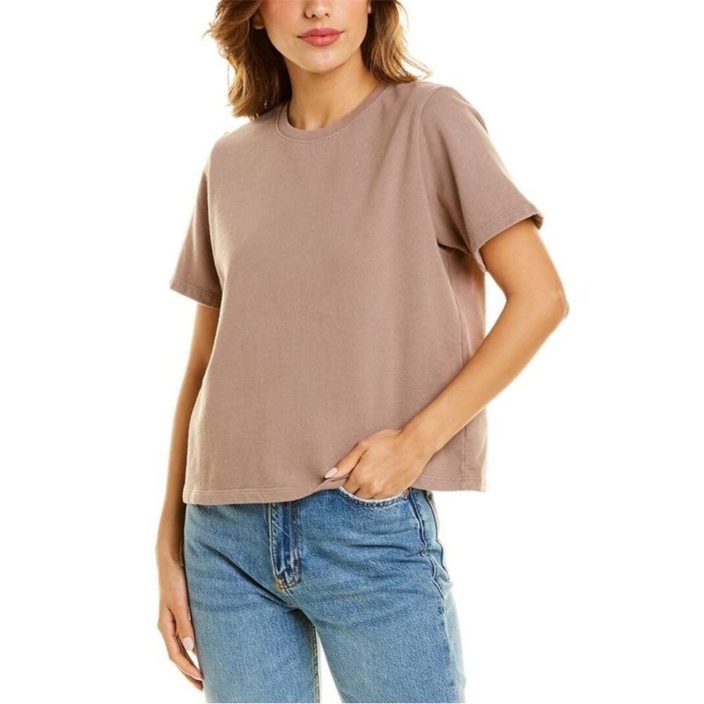 Perfectwhitetee Brown Charli Short Sleeve Sweater Top XS